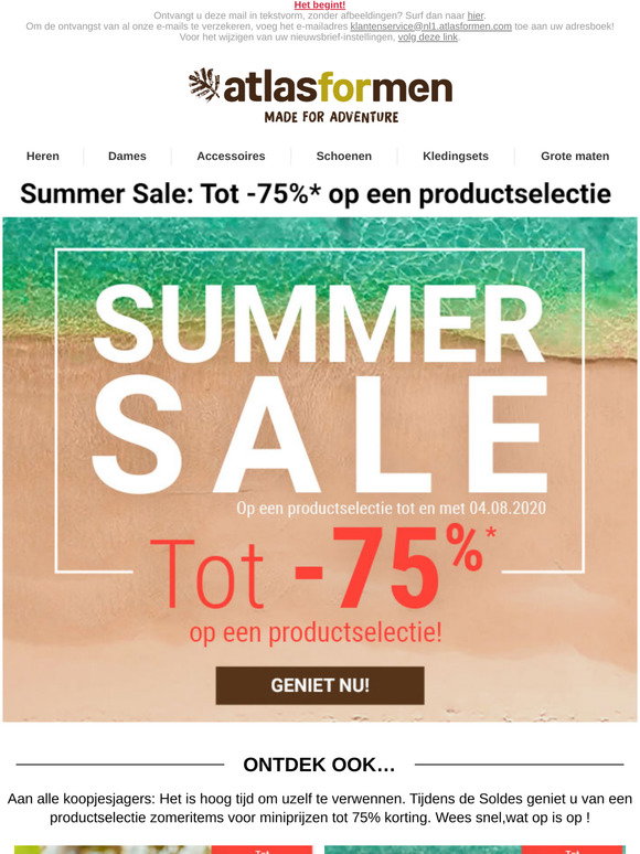 atlas for men NL: Summer Sale – Nu van start | Milled