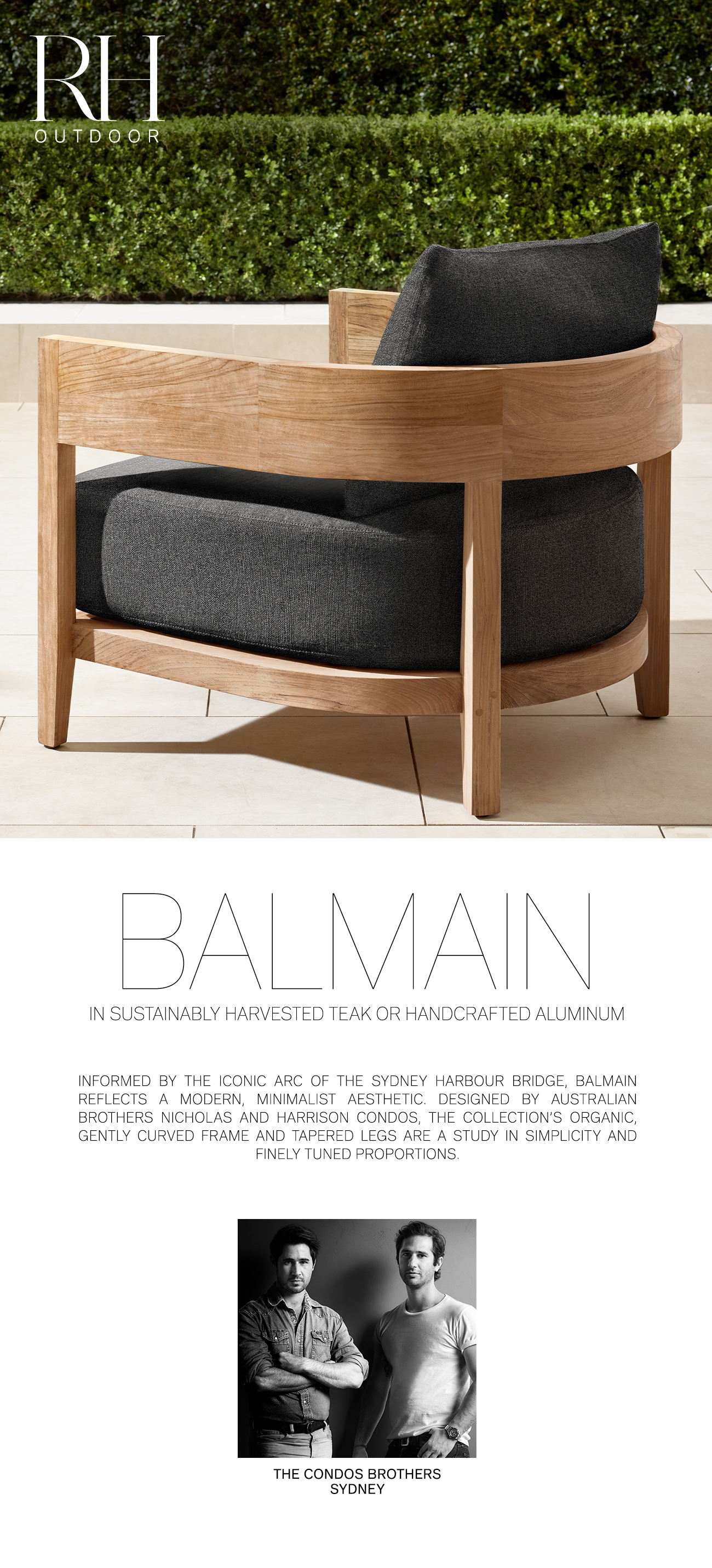 Restoration Hardware The Balmain Outdoor Collection. By Nicholas