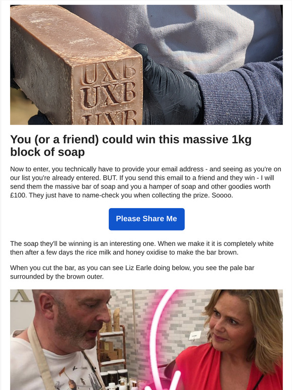 Win a massive 1kg bar of soap