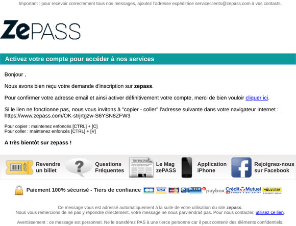 Activez votre compte pour accéder à nos services