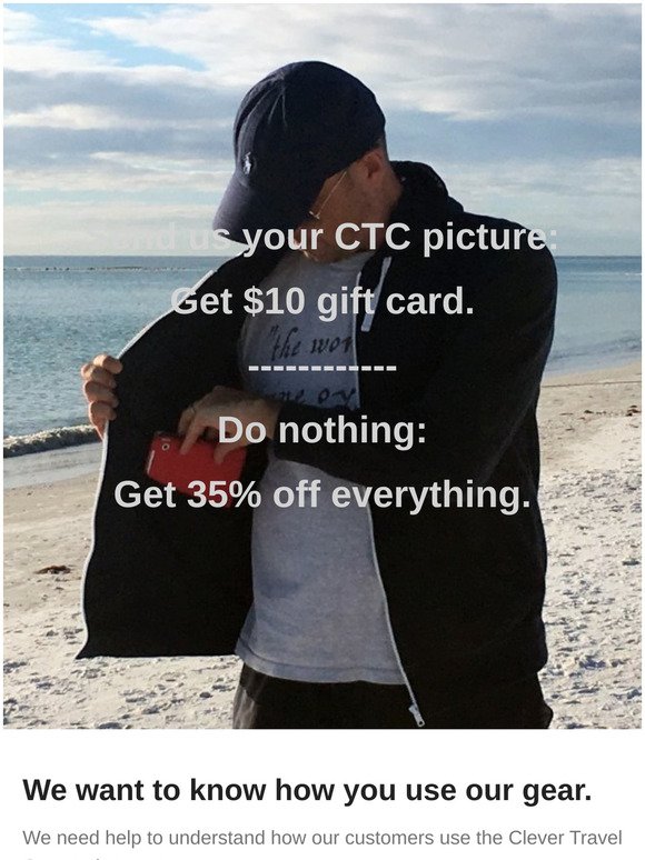 $10 gift card possibility + 35% off everything