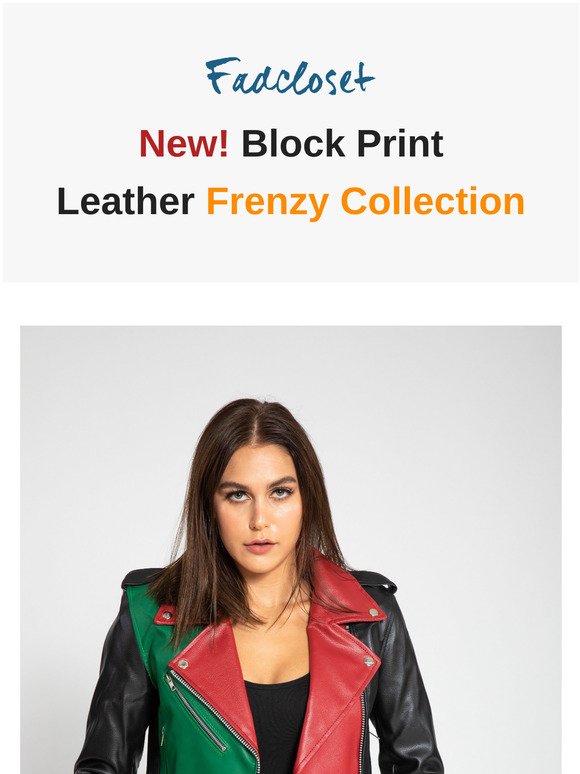 Leather Jacket Block Print