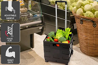 ovela foldable shopping cart trolley