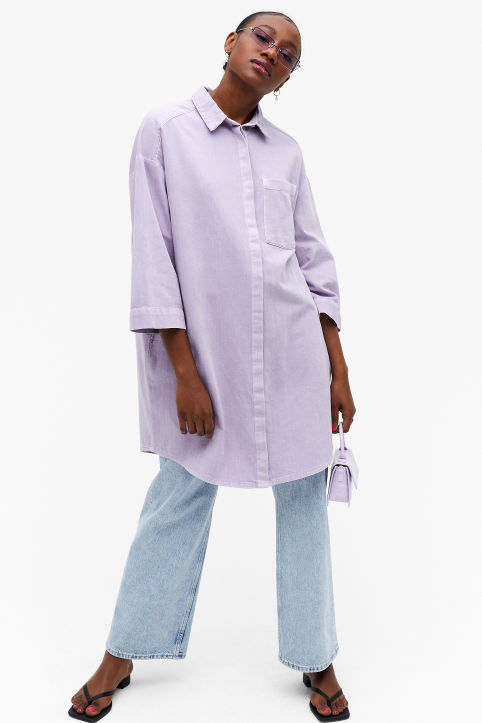 monki hidden button shirt dress