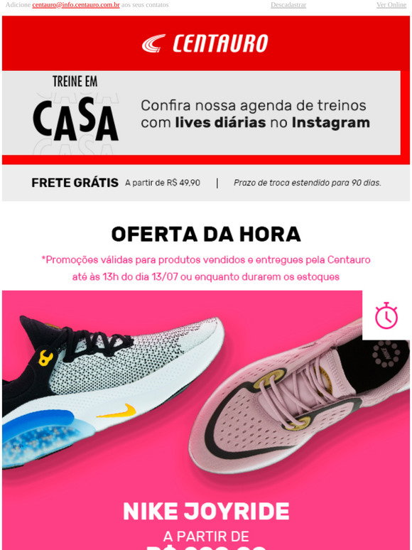 Centauro: OFERTA DA HORA! Nike Joyride 