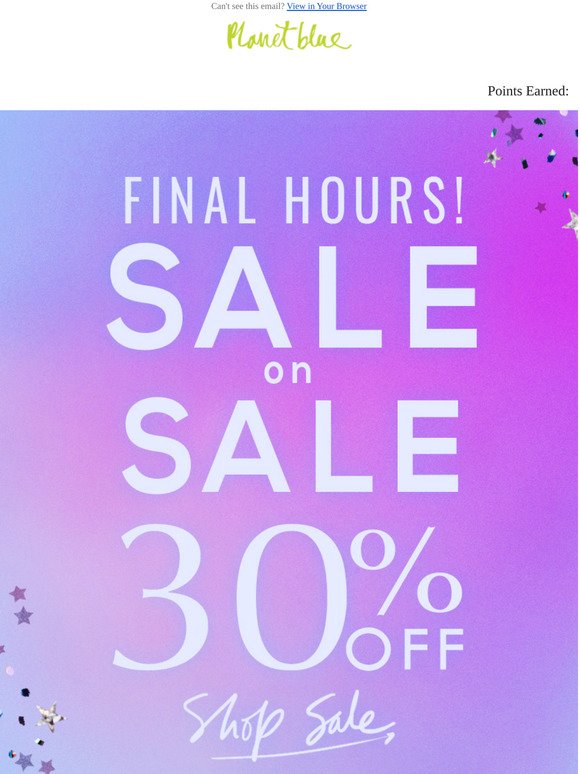 Final Hours for 30% Off Sale!