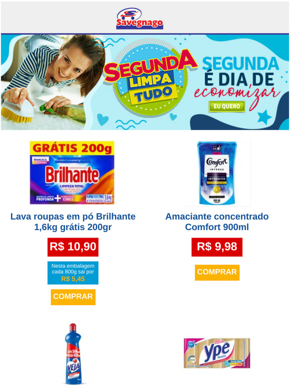 Segunda Limpa Tudo com ofertas imperdíveis. Comece a semana com economia!