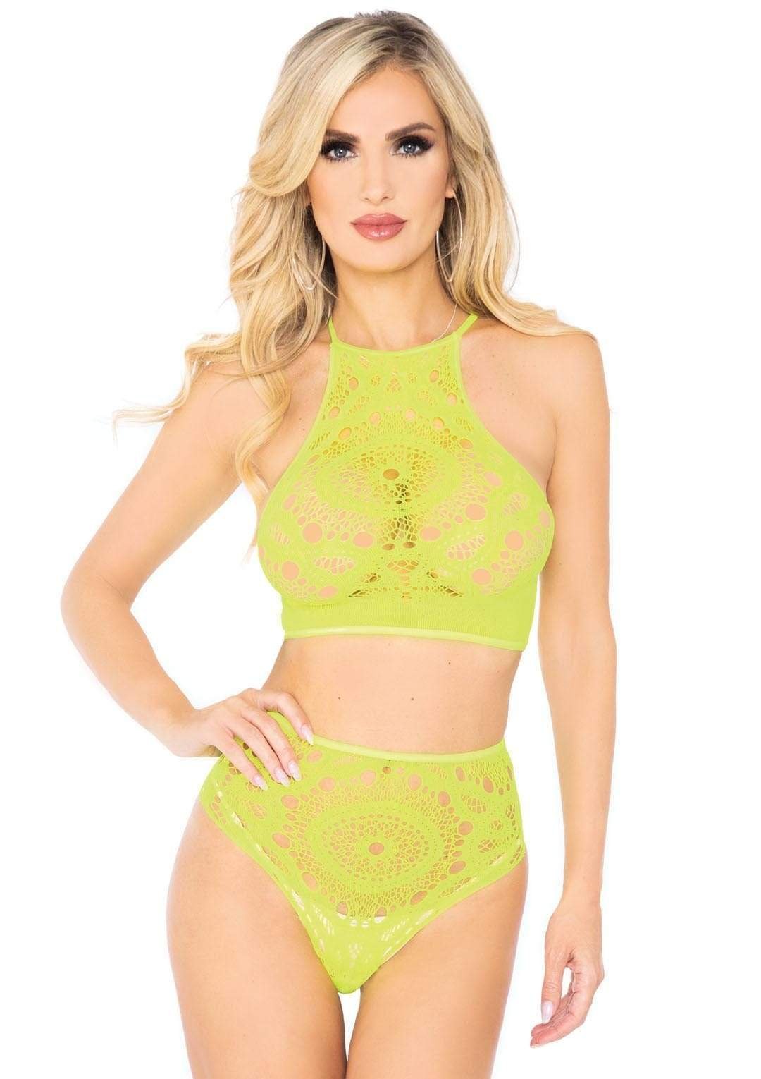 2 PC Lace Bandeau and Teddy Set