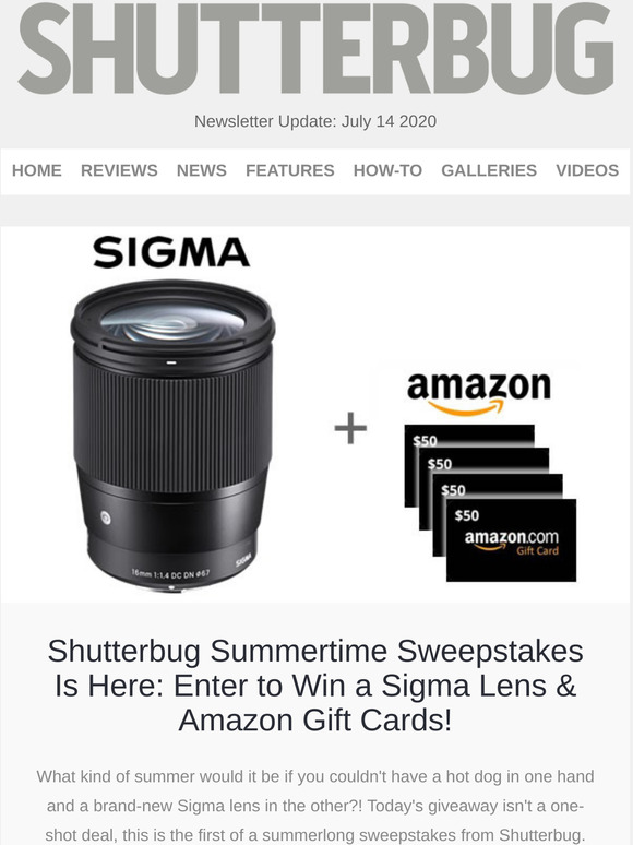 Shutterbug Newsletter: Sigma Lens Giveaway; Shooting with the New Canon R5 & R6; Outdoor Boudoir Tips