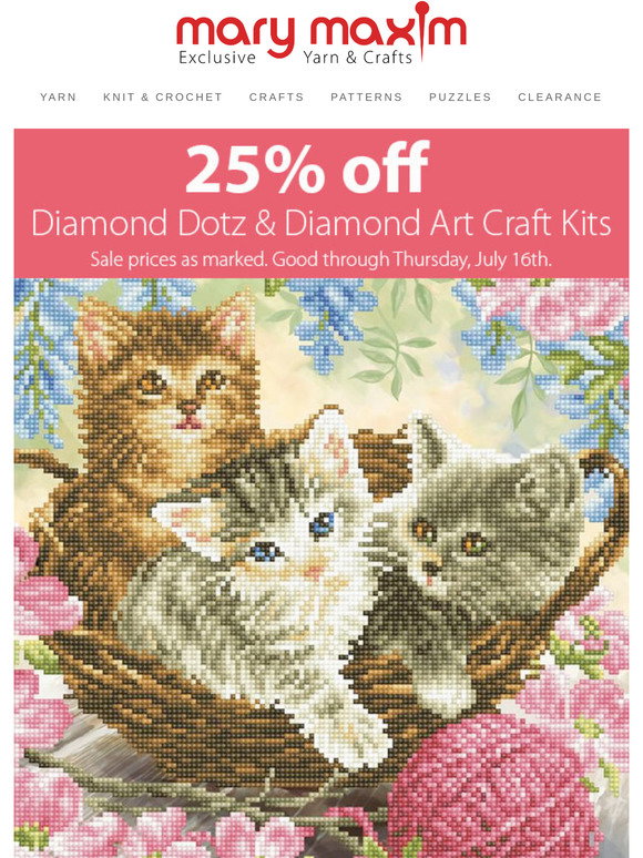 Mary Maxim: 25% Off Diamond Dotz & Diamond Art Craft Kits | Milled