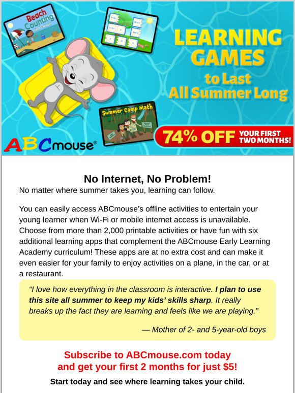 ABCmouse.com: No Internet, No Problem! | Milled