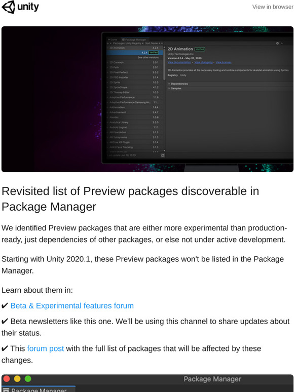 Unity Store: Getting Preview packages in Unity 2020.1, Code Coverage ...