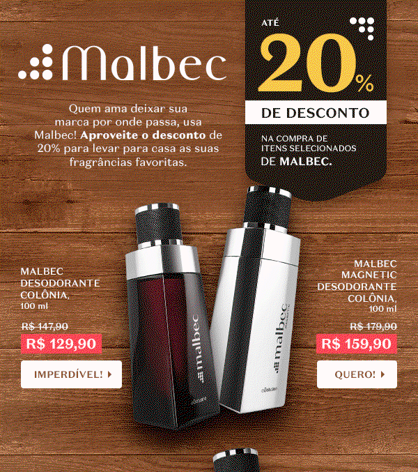 Brazil] Revendedora Boticário: Malbec com até 20% OFF! Vem! | Milled
