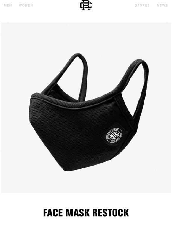 Reigning Champ Black Face Masks Limited Quantities Available Milled