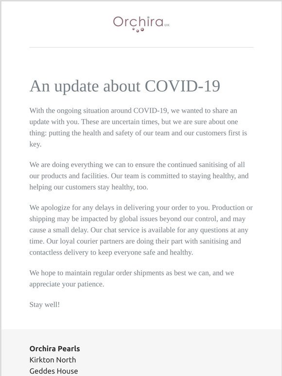Our update on Covid-19 situation