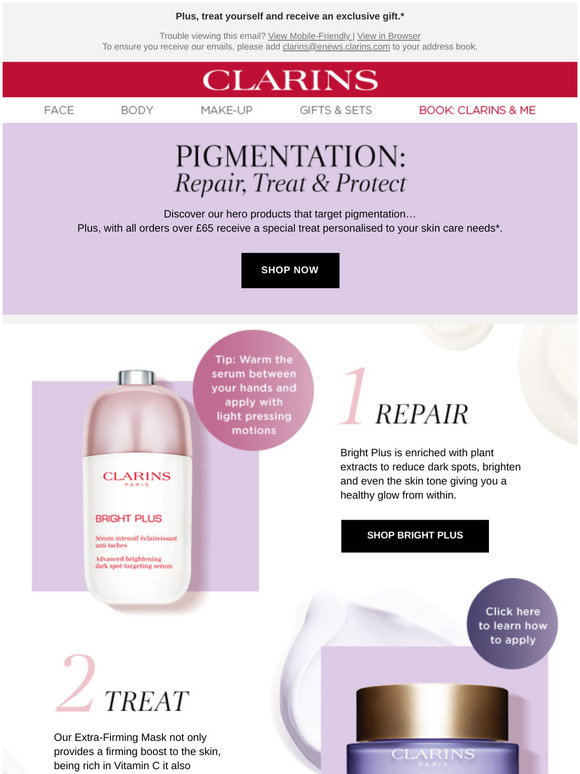clarins pigmentation products