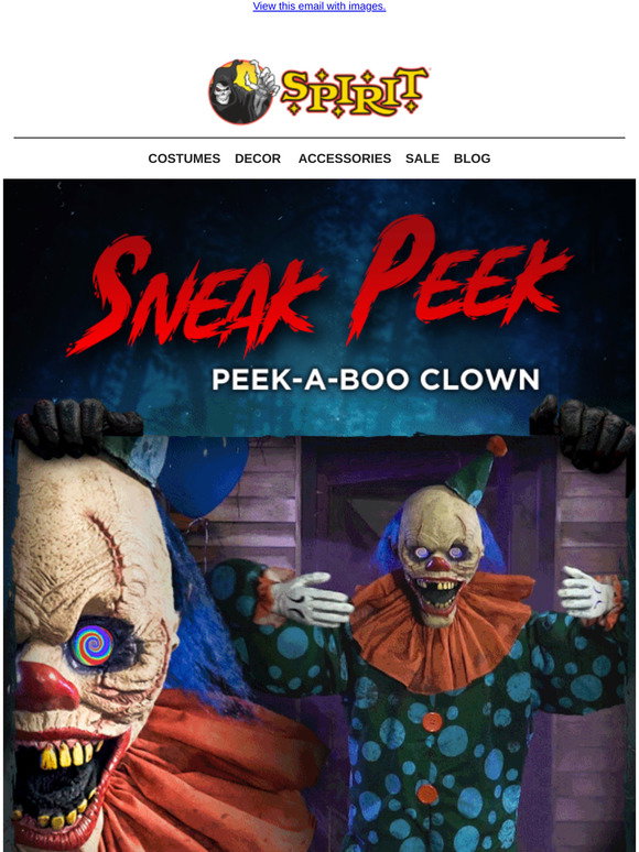 Spirit Halloween 👀 Sneak Peek PeekABoo Clown Animatronic Milled