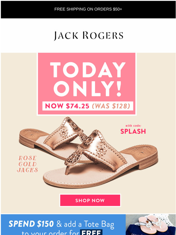 jack rogers rose gold