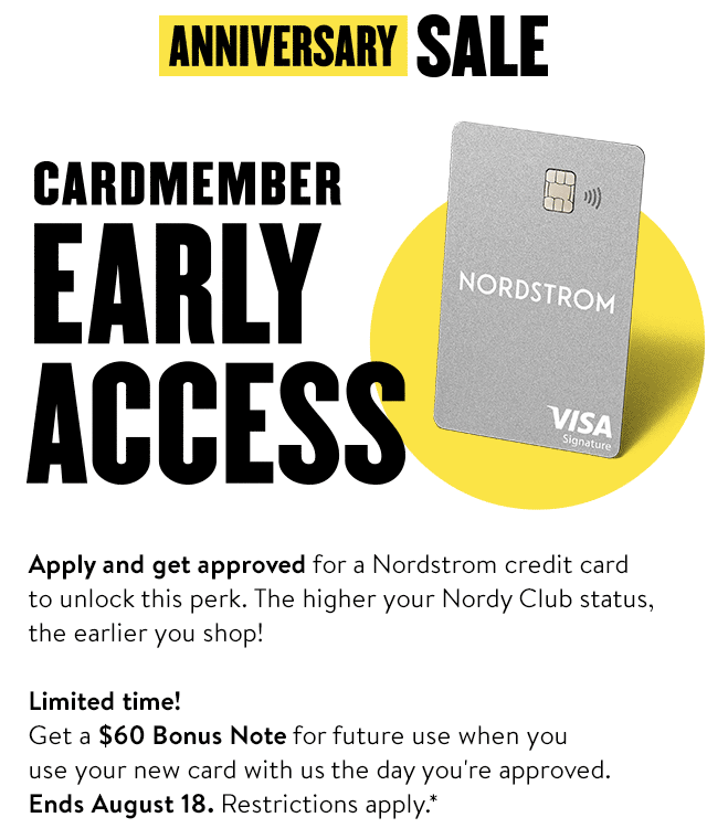 Nordstrom Get a 60 Bonus Note—and Cardmember Early Access! Milled
