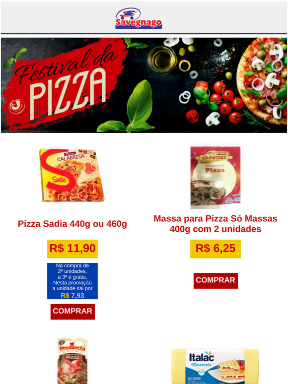 Festival da pizza! Economize e delicie-se.