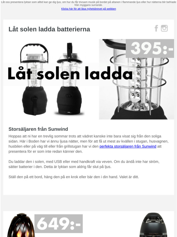 Låt solen ladda batterierna och så en rabattkod