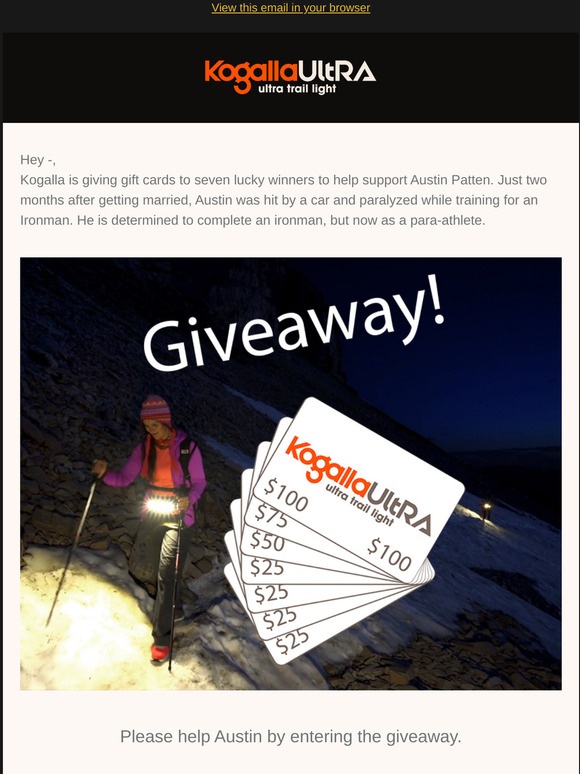 Giveaway for Para-Athlete Austin Patten