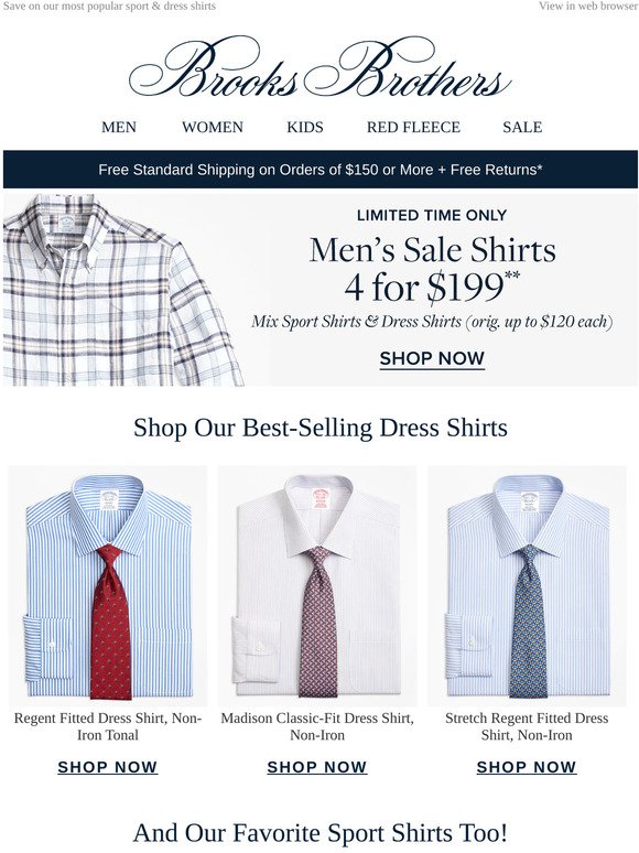 brooks brothers 4 for 199