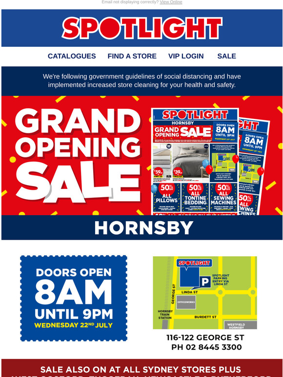 SPOTLIGHT New Hornsby Store Opens Tomorrow 40 Off All Fabric By The