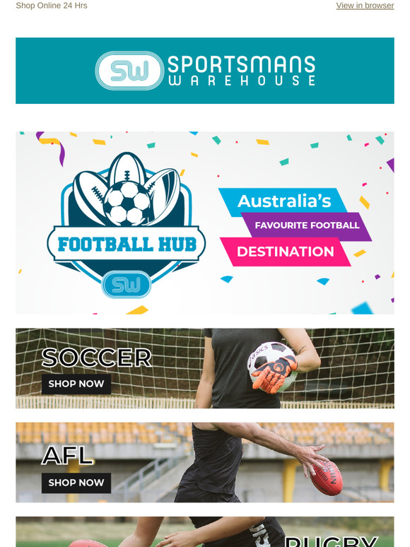 Sportsmans Warehouse Football Hub Australia's Football Destination