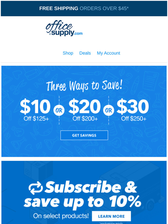 Take 10, 20 or 30 off today's order. Choose your