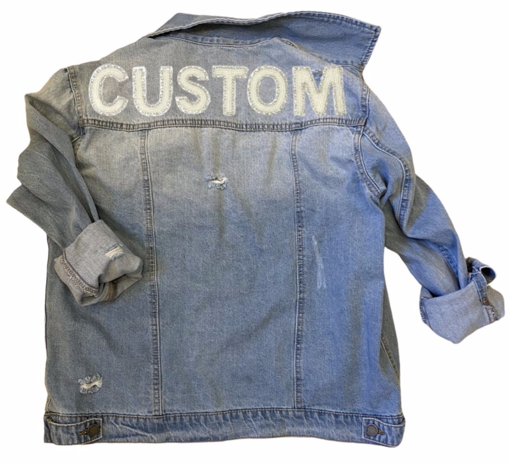 judith march custom denim jacket 
