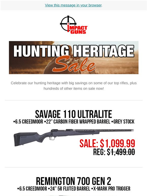 Hunting Heritage Sale - Save Big on Rifles & More!