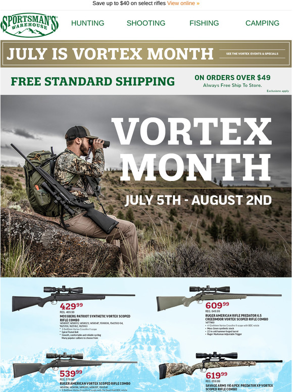 Sportsman's Warehouse Vortex Scoped Rifles are on Sale during Vortex