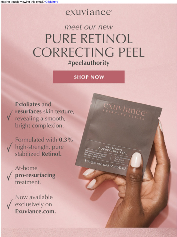 exuviance pure retinol correcting peel