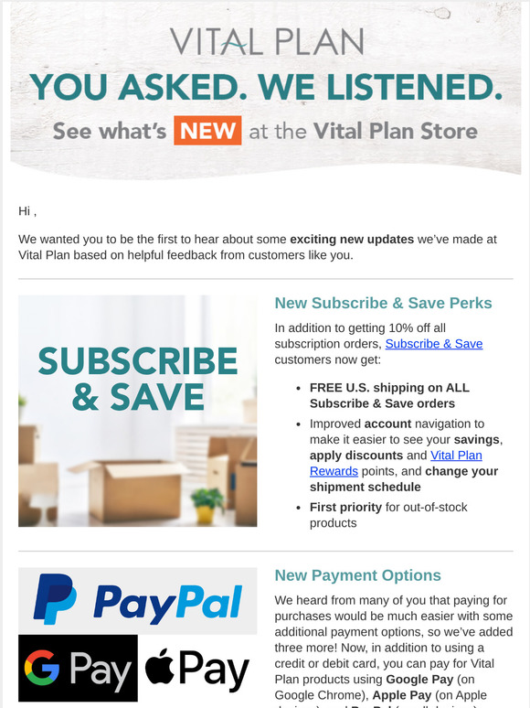 NEW Updates at Vital Plan
