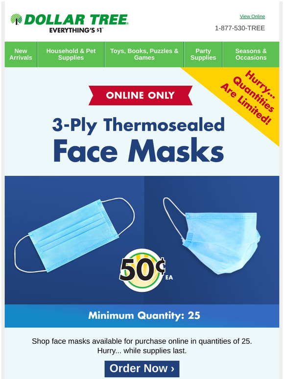 Dollar Tree Face Masks Online Now! Milled
