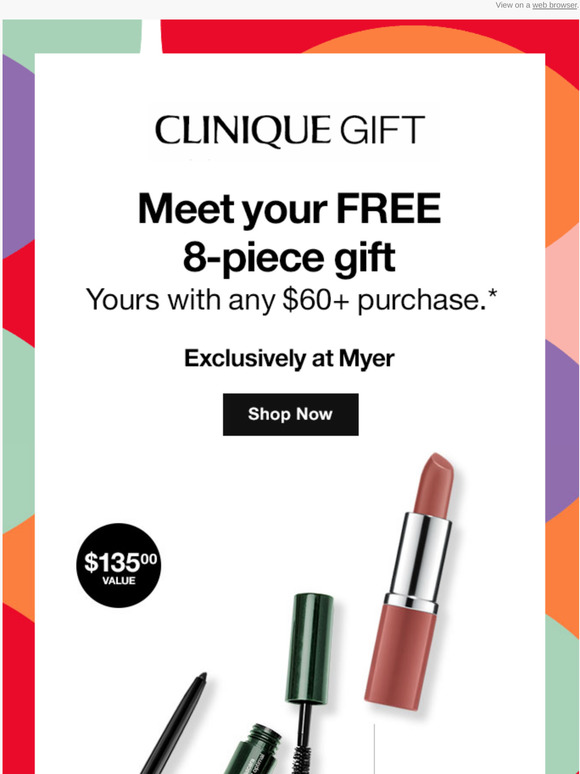Clinique Australia It’s Clinique Gift Time at Myer! Free 8piece gift