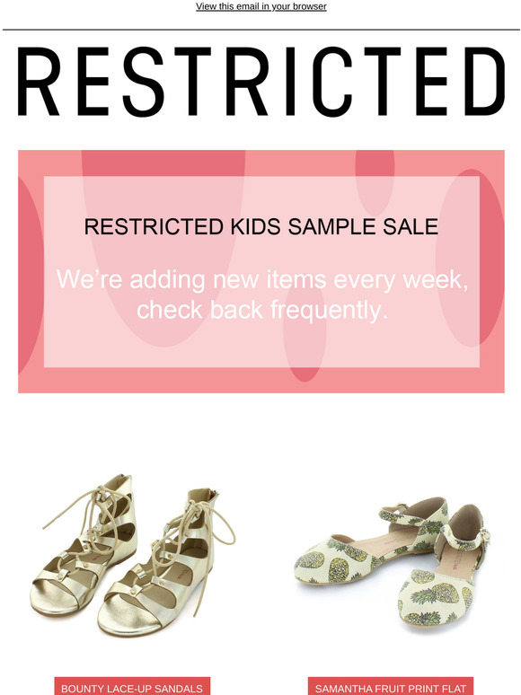 KIDS SAMPLE SALE