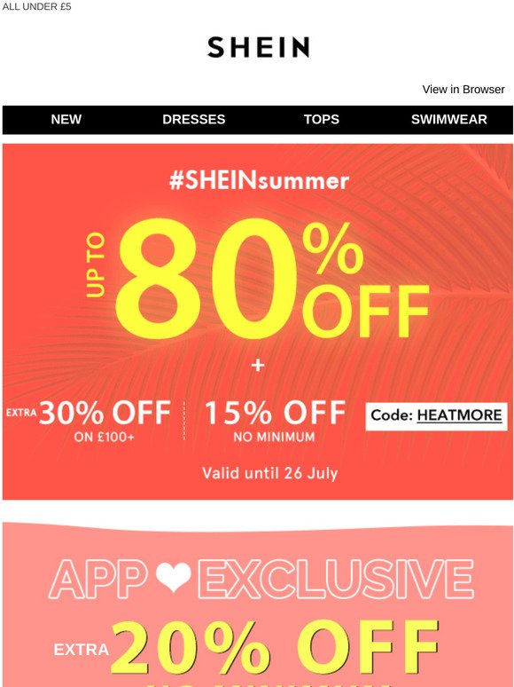 Shein UK Ends soon! Extra 30 OFF voucher! Milled