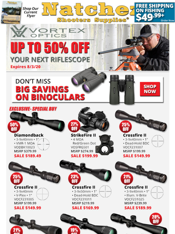 Natchez Shooters Supplies Up to 50 Off Vortex Optics Milled