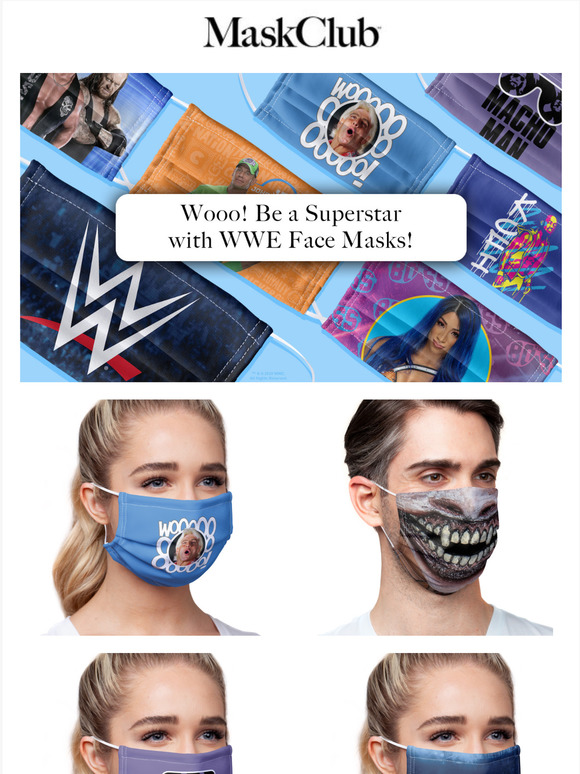 Wooo! Be a Superstar with WWE Face Masks! Milled