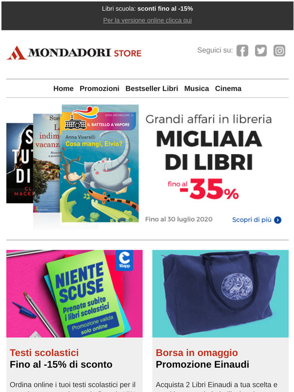 Mondadori Store: 5 euro per te e Buona Pasqua