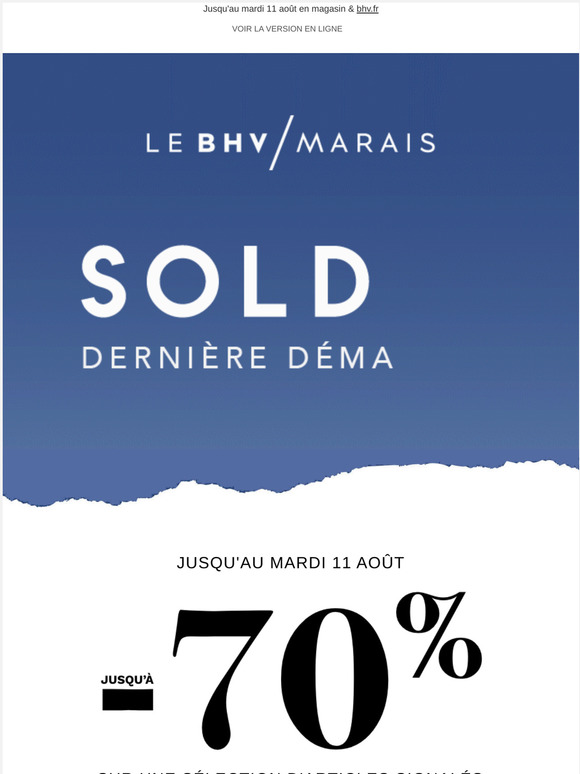 SOLDES, dernière démarque ! Jusqu'à -70% sur une sélection