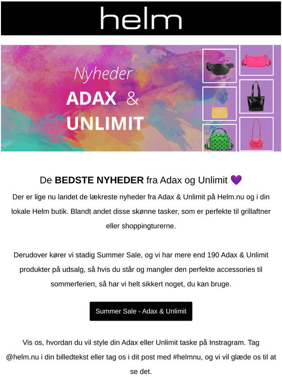 Dårlig faktor klatre Reklame helm.nu: NYHEDER fra Adax & Unlimit 💜 | Milled