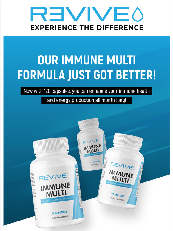 Revive Supplements PRODUCT UPDATE Multivitamin formula improved! 🏆