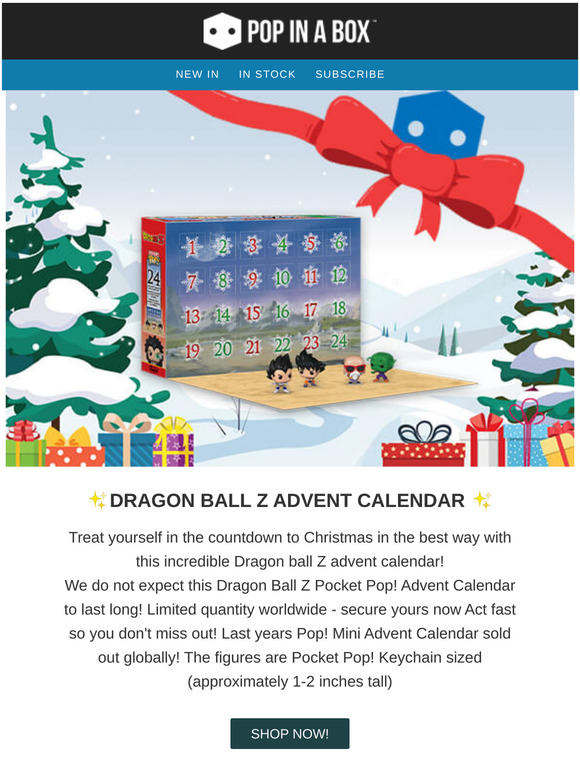 dbz pop advent calendar