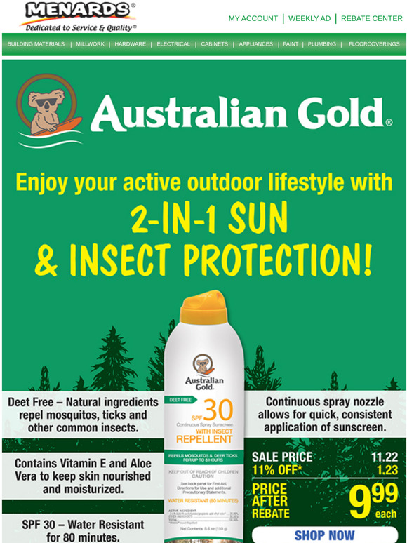 Menards Sunscreen + Insect Repellent in One! Keep The Bugs Away & Protect Your Skin! Milled
