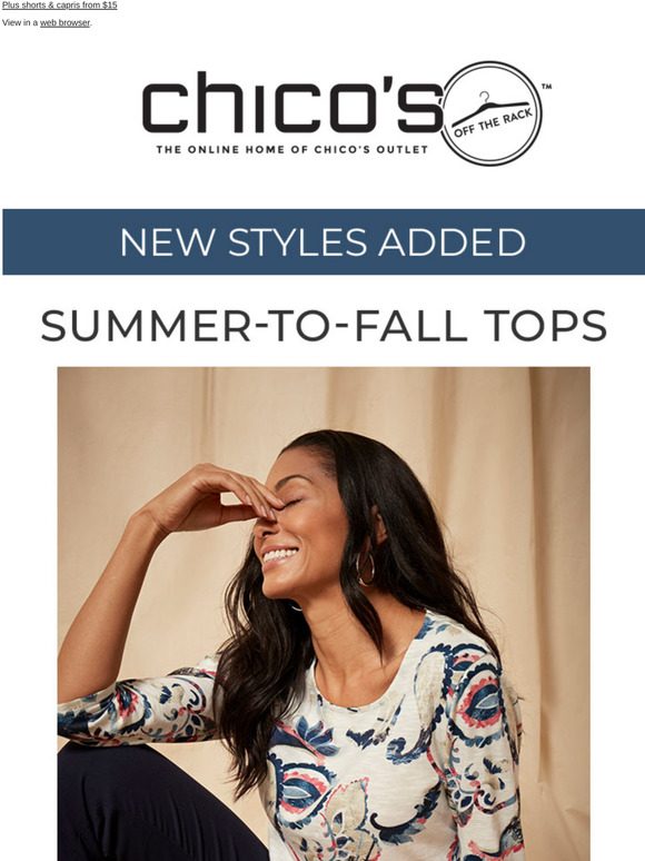 Chico's Off The Rack NEW tops have arrived! Milled