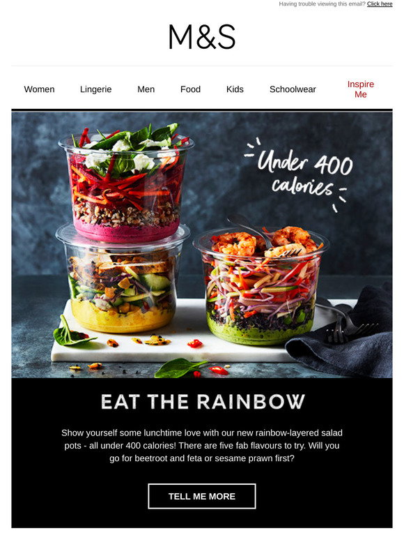 Marks and Spencer Ireland Introducing our zingy rainbowlayered salad