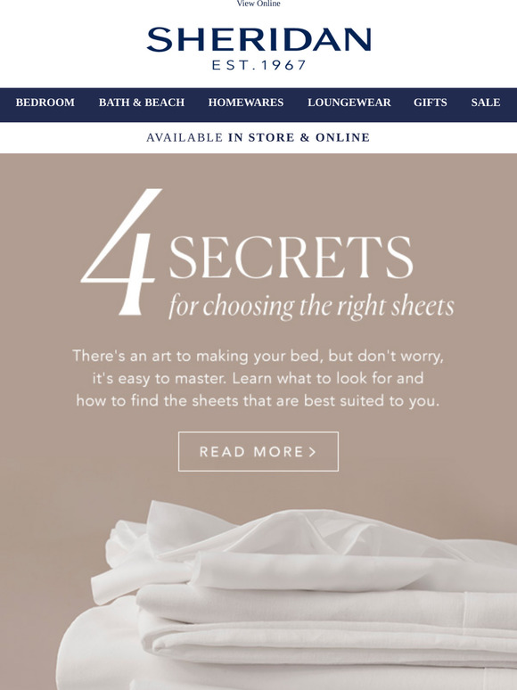 Sheridan 4 secrets for choosing sheets (at up to 40 off) Milled